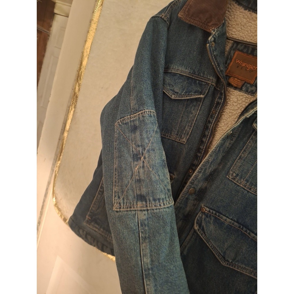 Vintage Wrangler Hero Size X Large Heavy Mens Denim Chore Jacket Cowboy Coat Kc - Picture 8 of 16